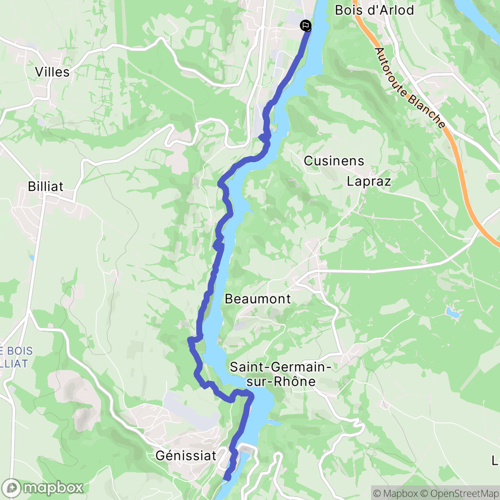Valserhône : carte du parcours de randonnée - France