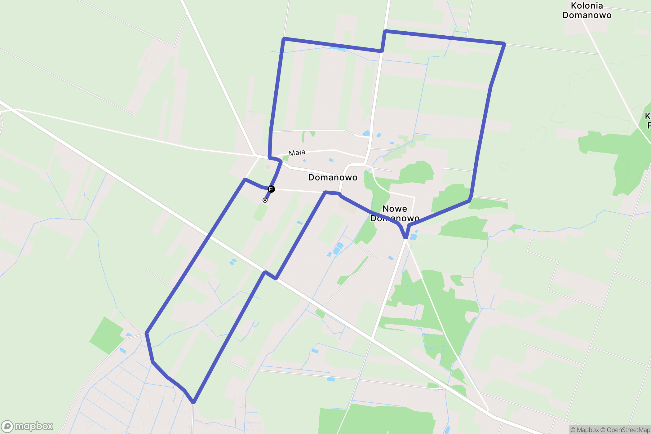 Domanowo: mapa trasy - Poland