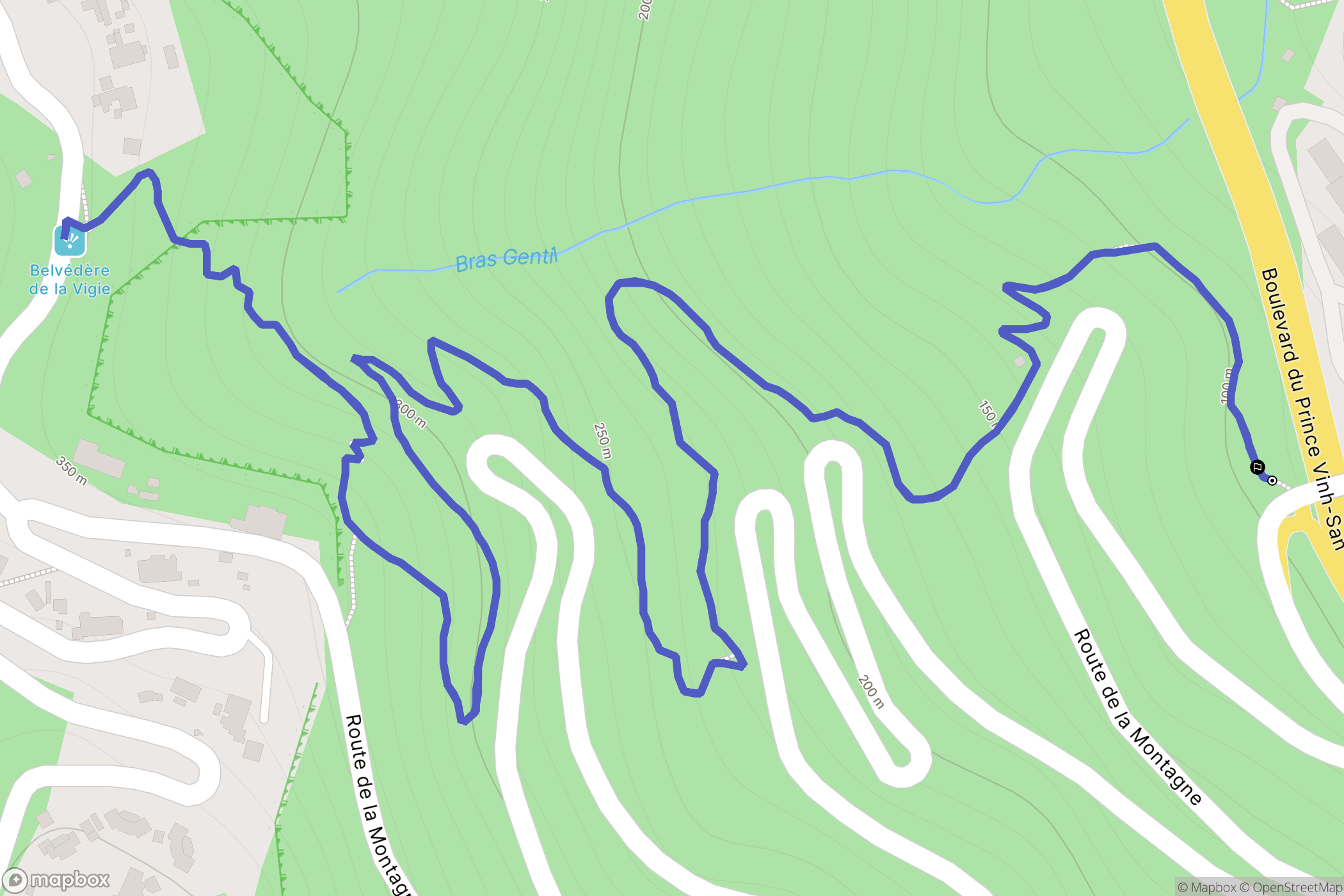 Saint-Denis : carte du parcours de randonnée - France