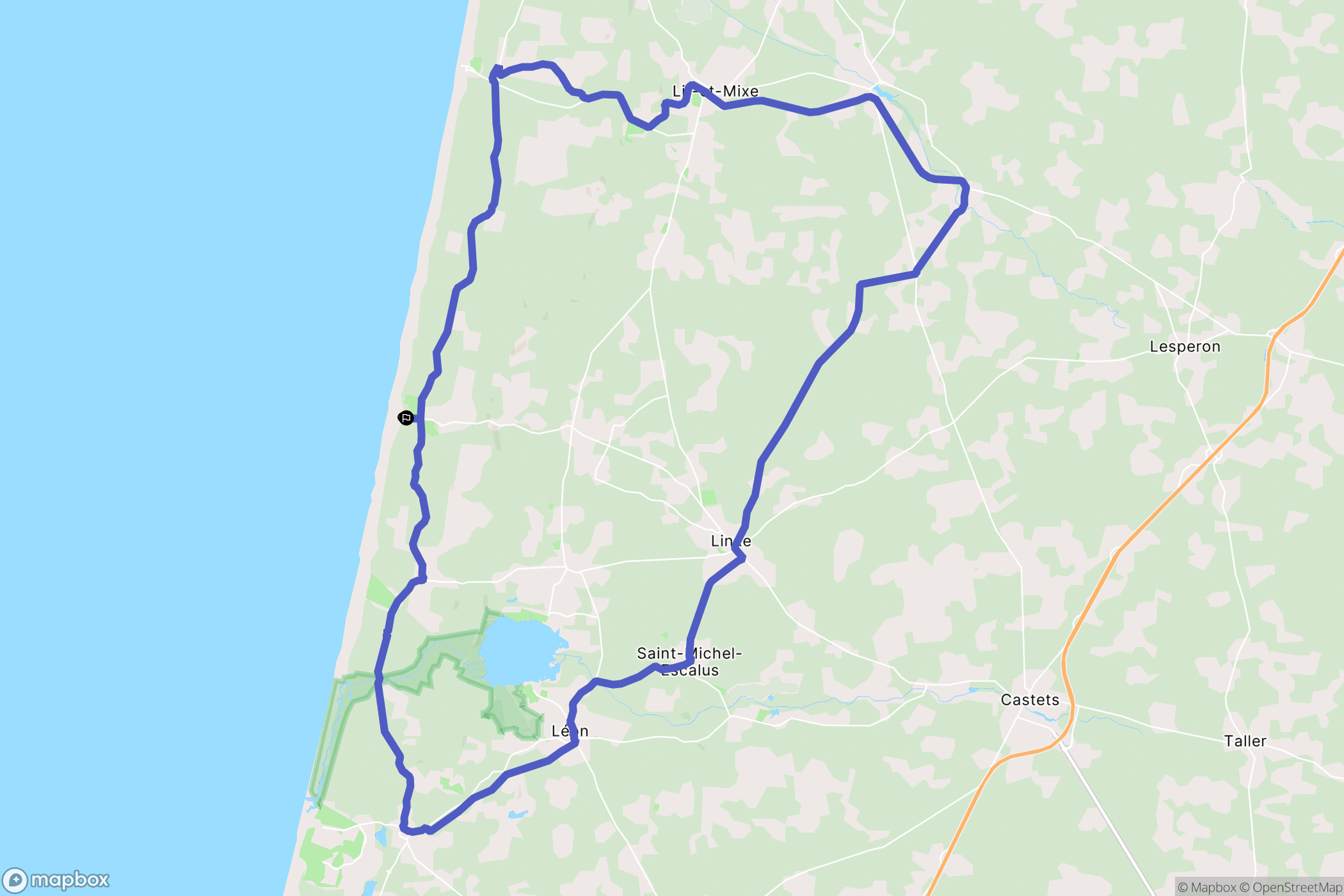 Vielle-Saint-Girons : carte du parcours de randonnée - France