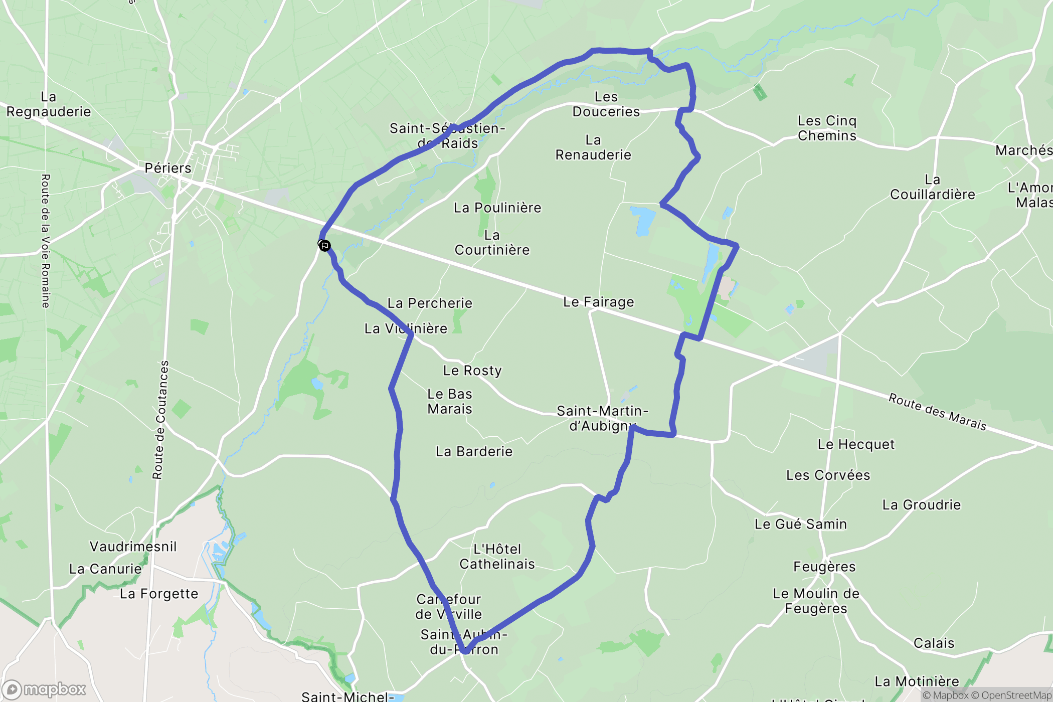Saint-Sébastien-de-Raids : carte du parcours de randonnée - France