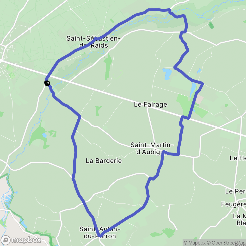 Saint-Sébastien-de-Raids : carte du parcours de randonnée - France