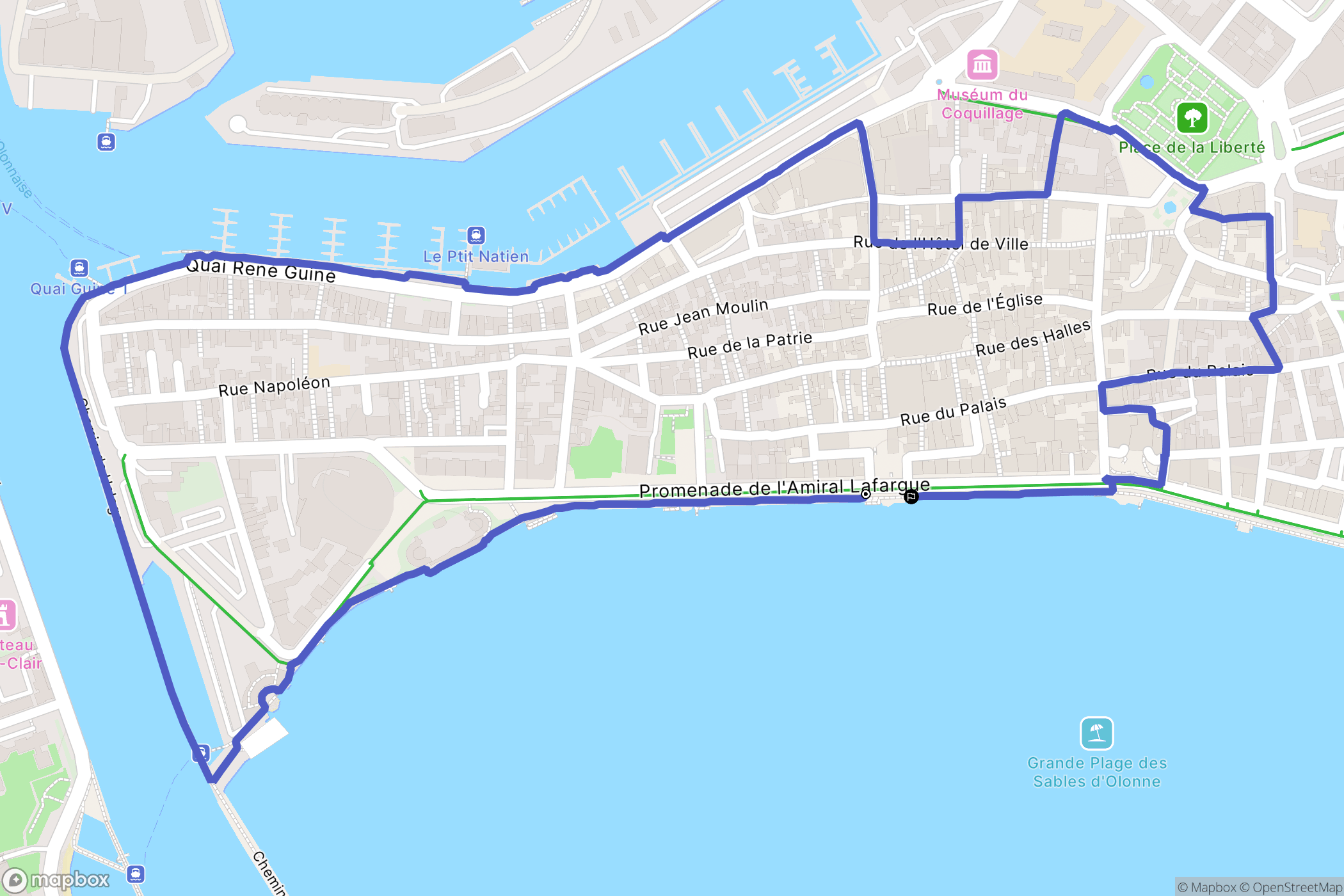 Les Sables-d'Olonne : carte du parcours de randonnée - France