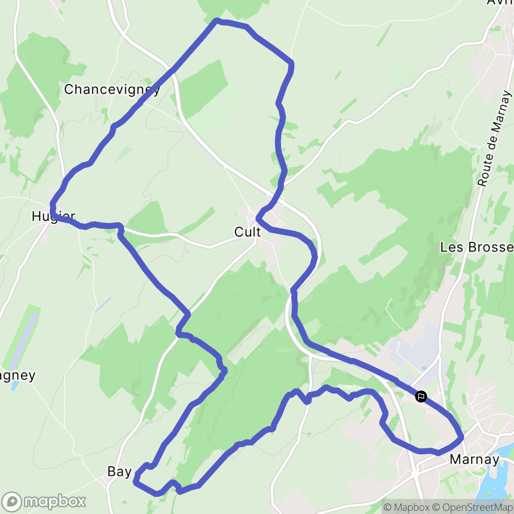 Marnay : carte du parcours de randonnée - France