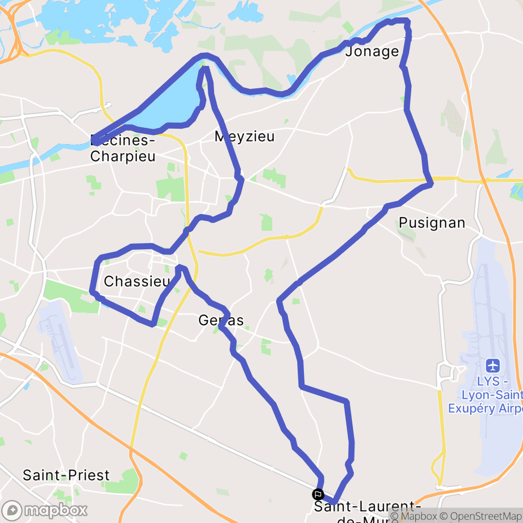 Saint-Bonnet-de-Mure : carte du parcours de randonnée - France