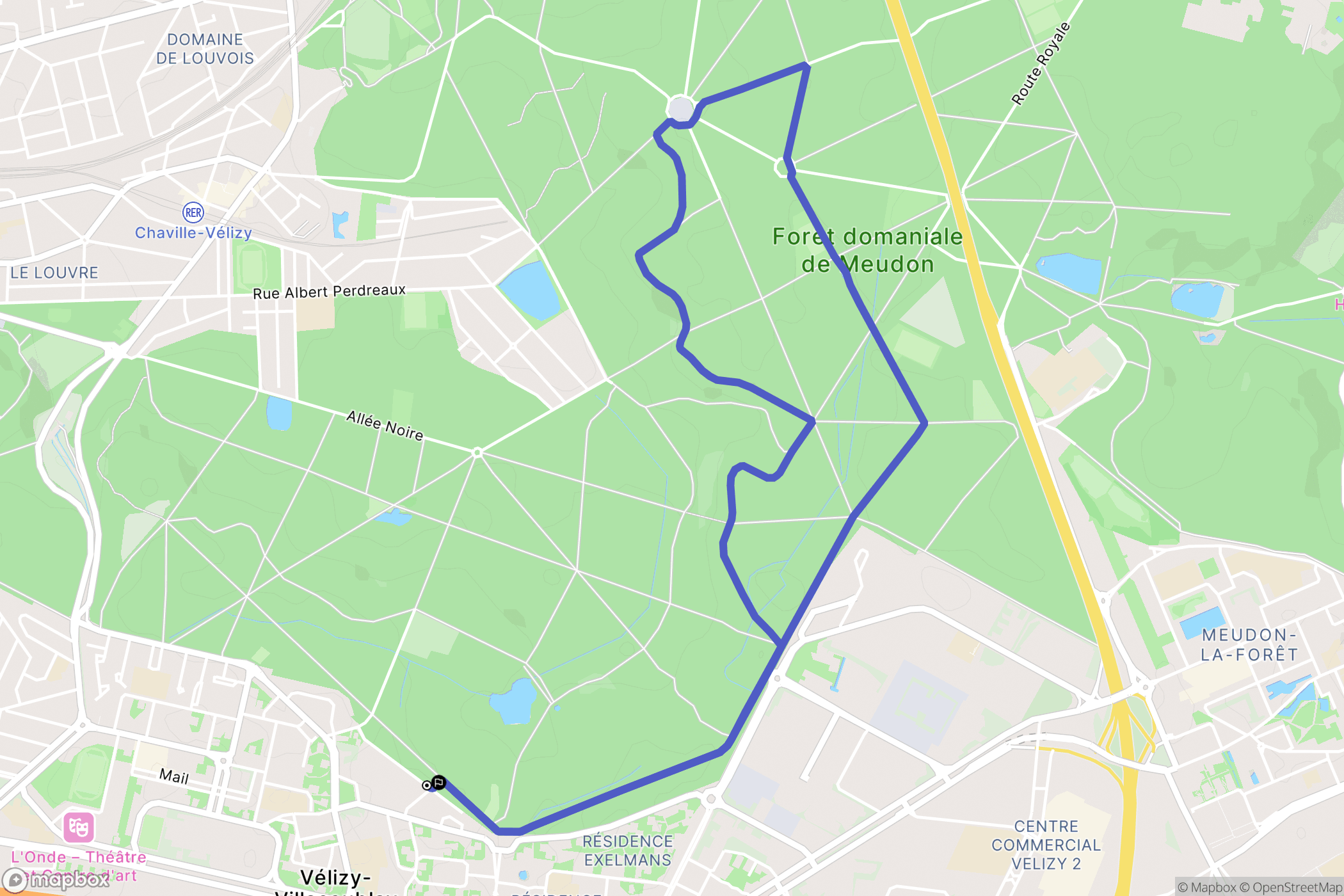 Vélizy-Villacoublay : carte du parcours de randonnée - France