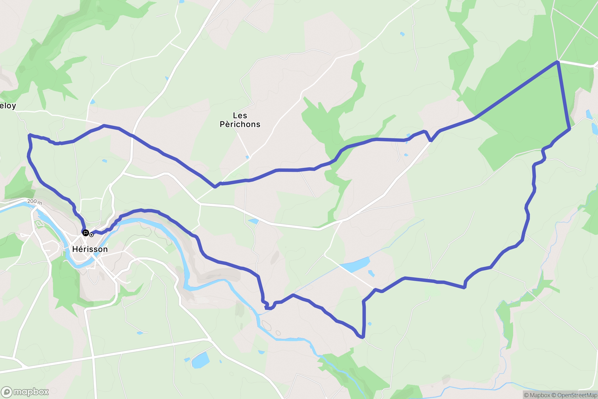 Hérisson : carte du parcours de randonnée - France