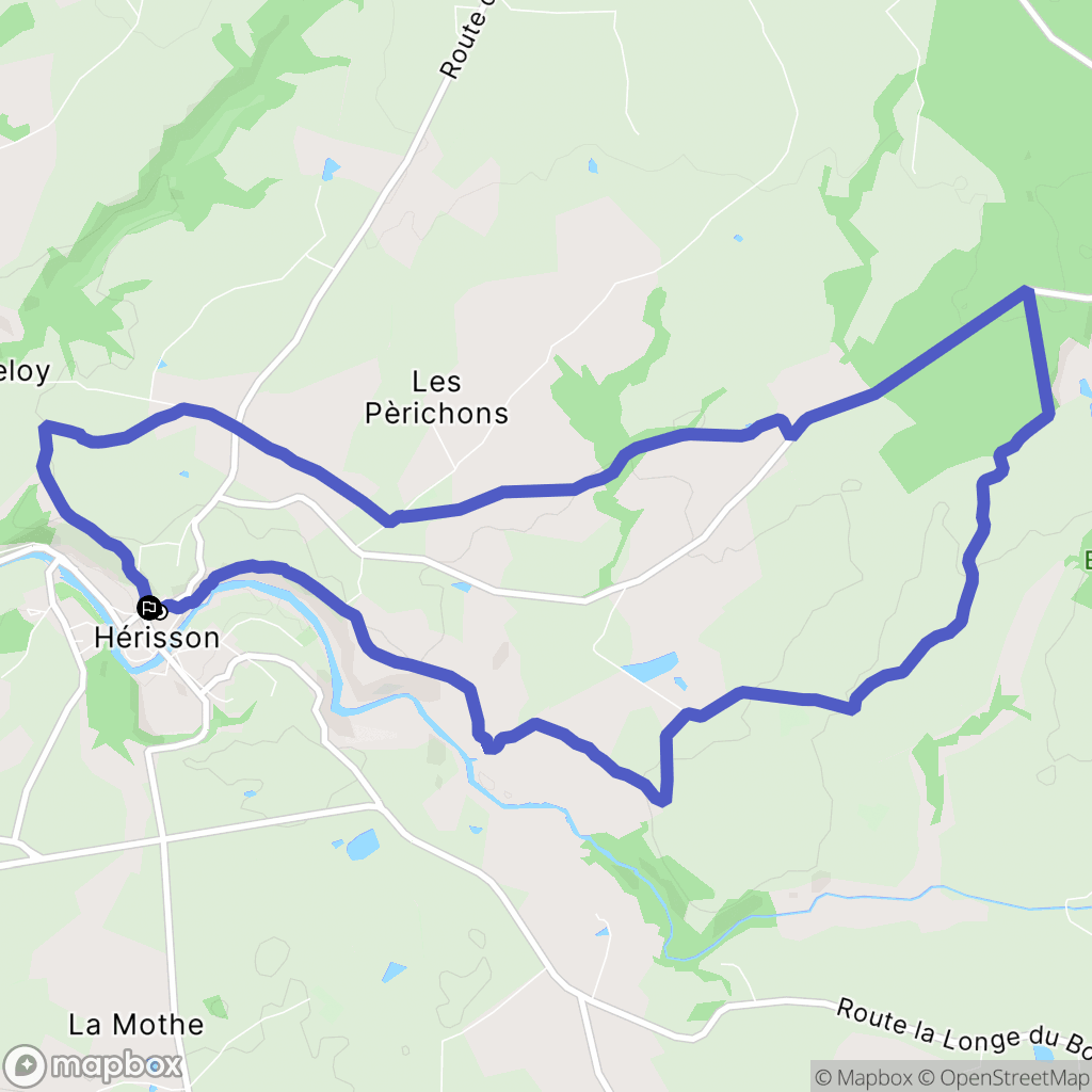 Hérisson : carte du parcours de randonnée - France