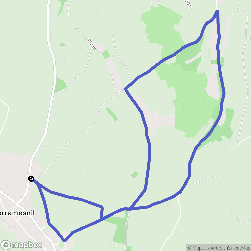 Amplier : carte du parcours de randonnée - France
