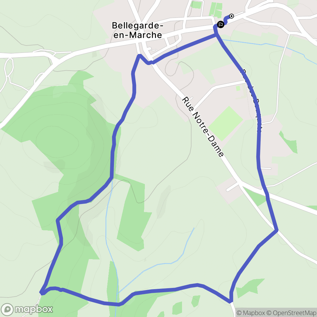 Bellegarde-en-Marche : carte du parcours de randonnée - France