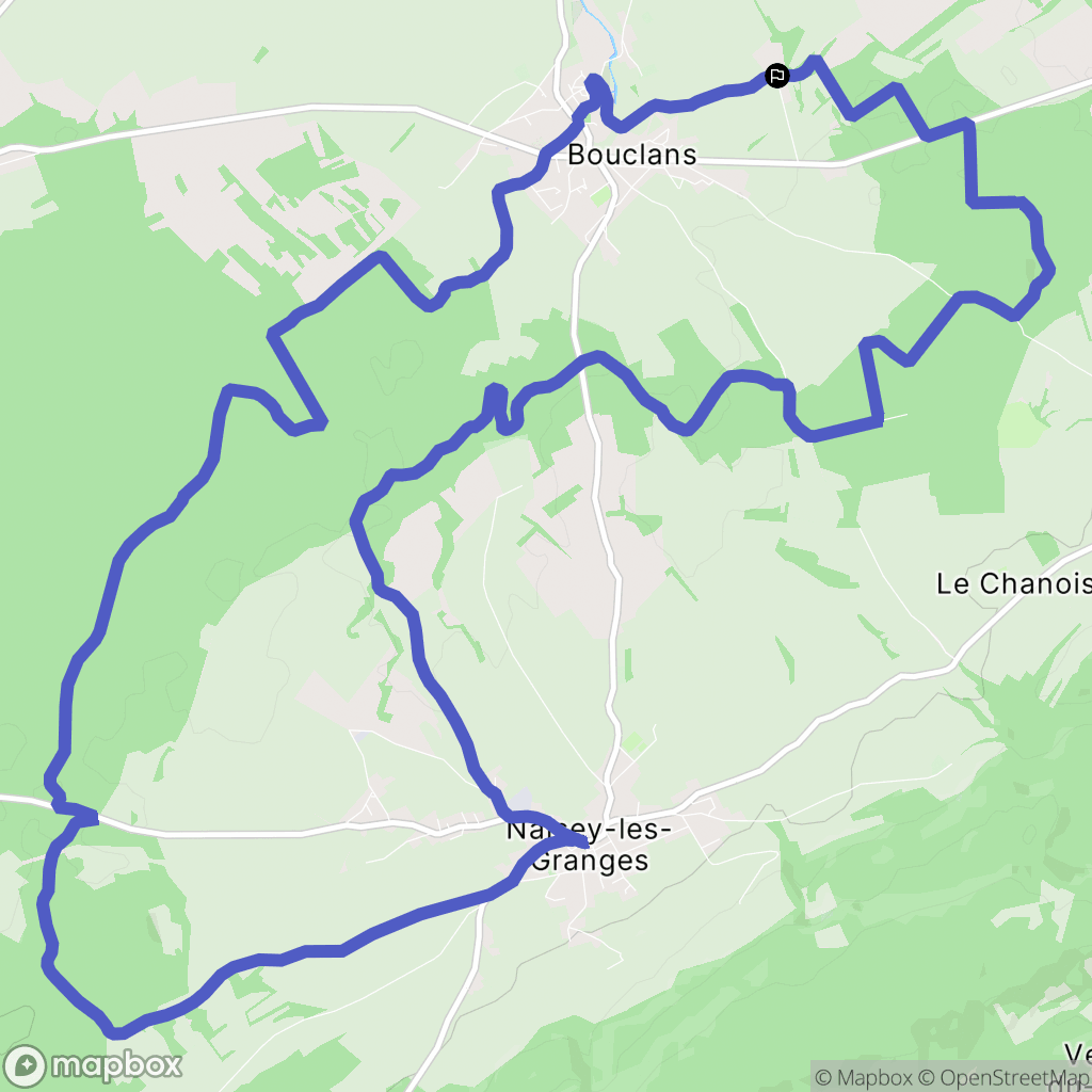 Bouclans : carte du parcours de randonnée - France