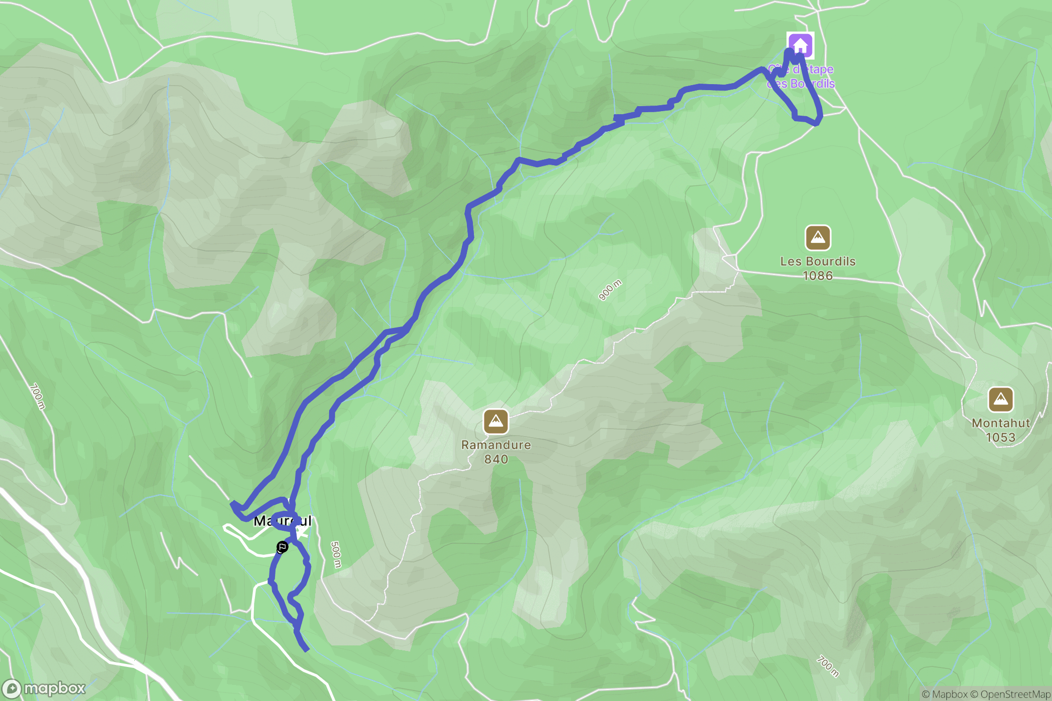 Saint-Julien : carte du parcours de randonnée - France