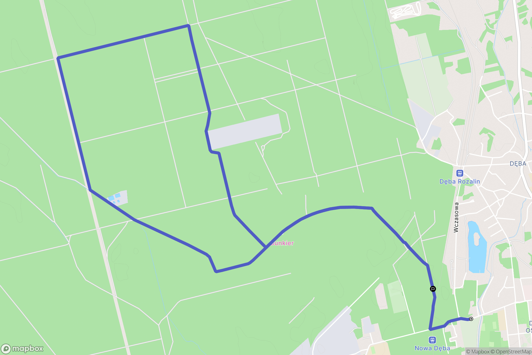 Nowa Dęba: mapa trasy - Poland