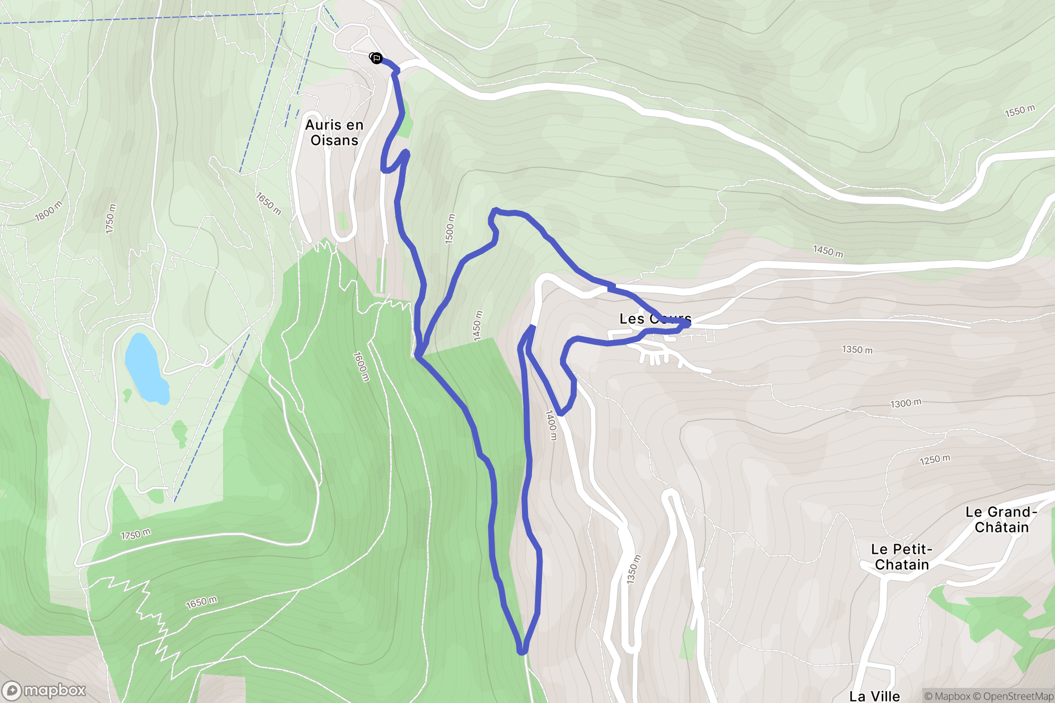 Auris : carte du parcours de randonnée - France