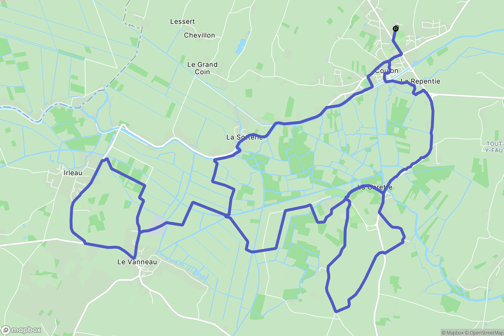 Coulon : carte du parcours de randonnée - France