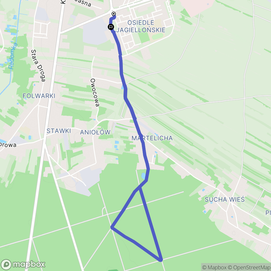 Radomsko: mapa trasy - Poland