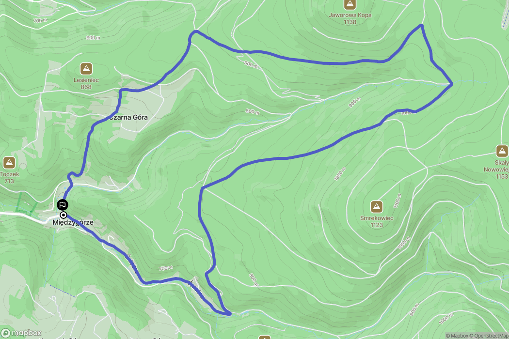 Międzygórze: mapa trasy - Poland