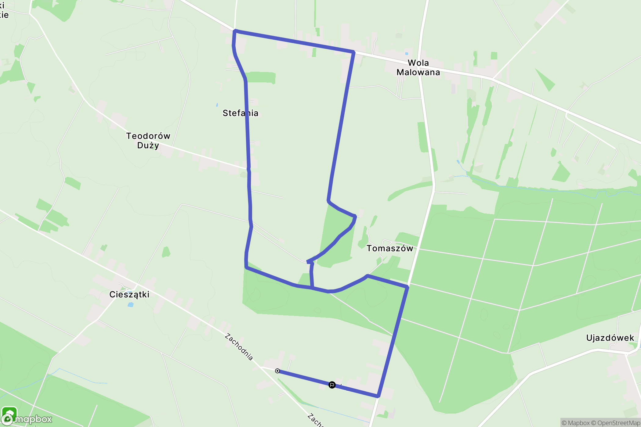 Kobiele Wielkie: mapa trasy - Poland