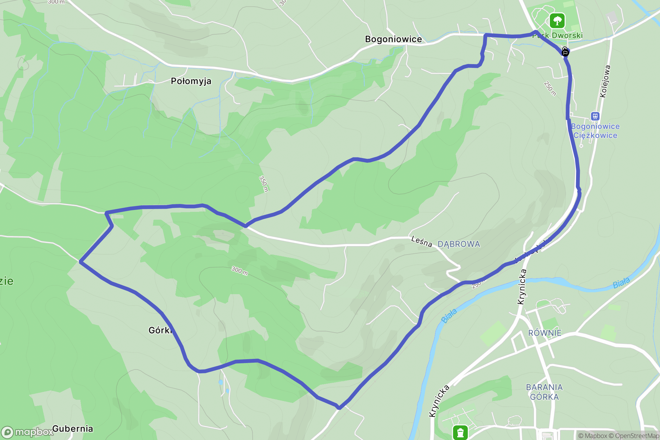 Bogoniowice: mapa trasy - Poland