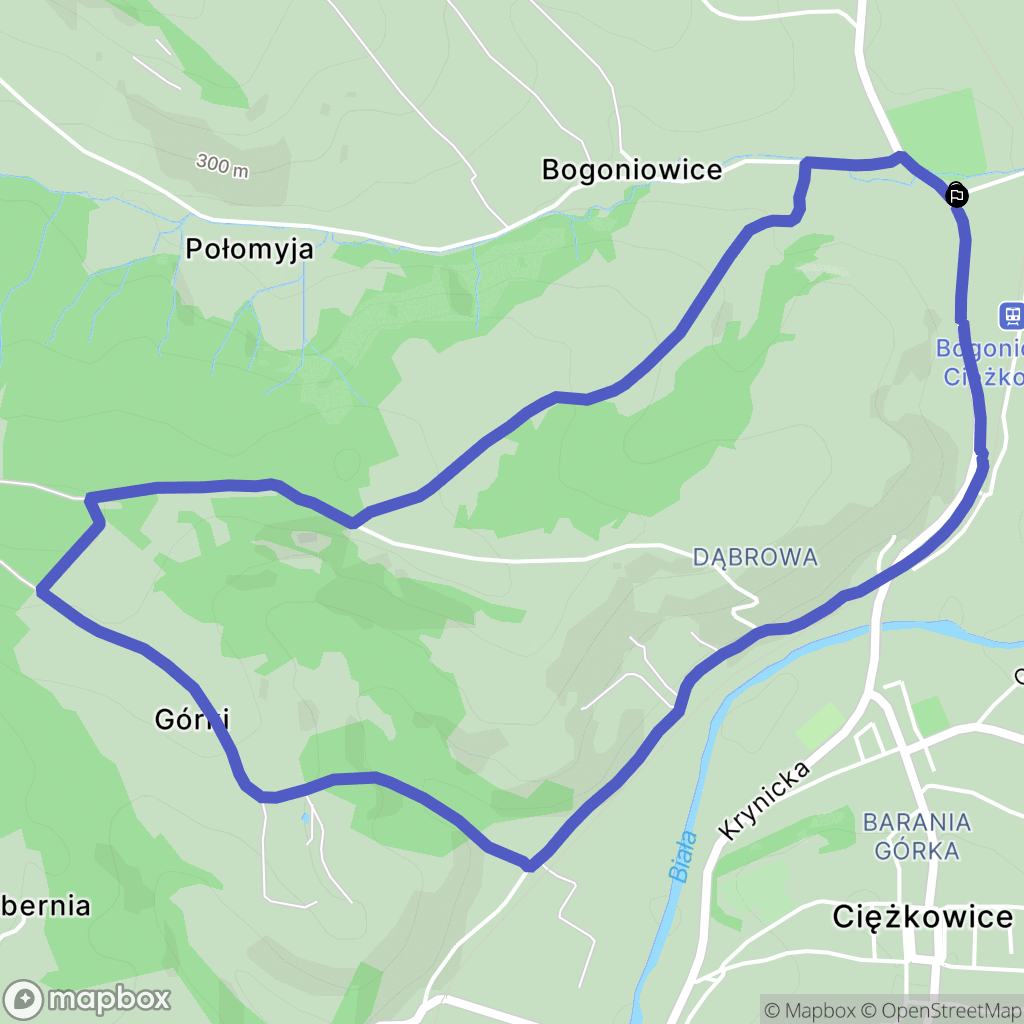 Bogoniowice: mapa trasy - Poland