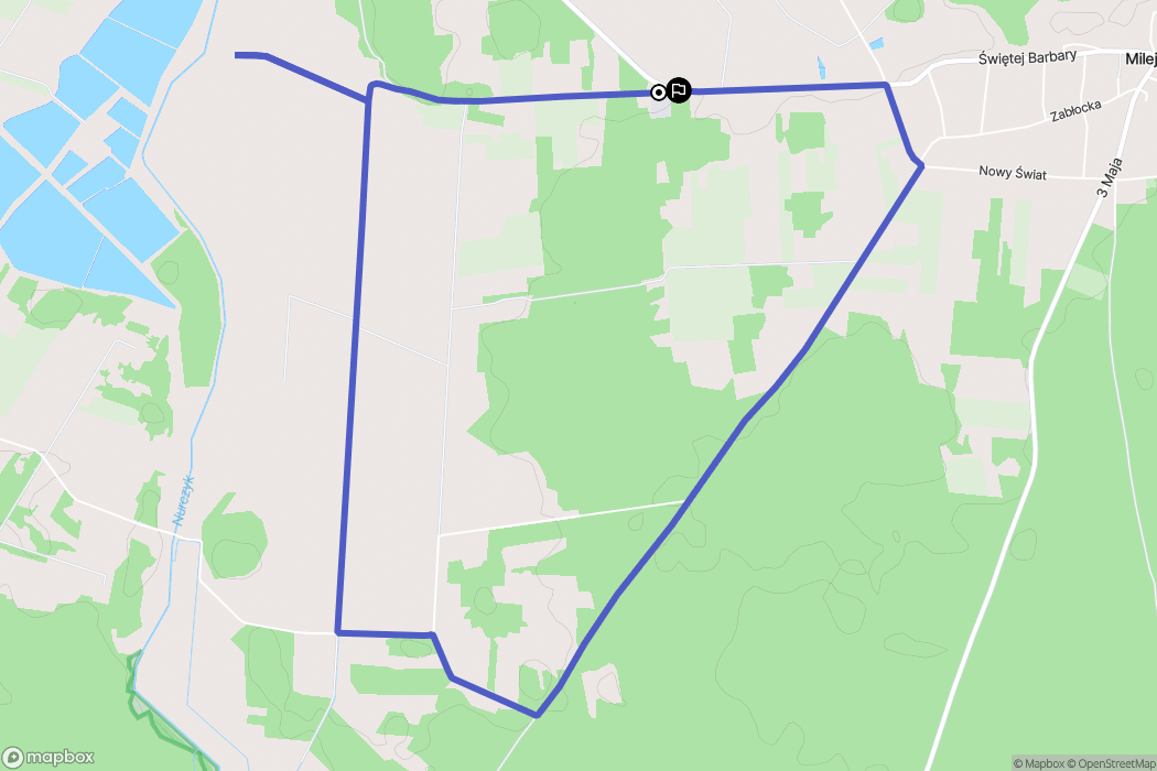 Milejczyce: mapa trasy - Poland