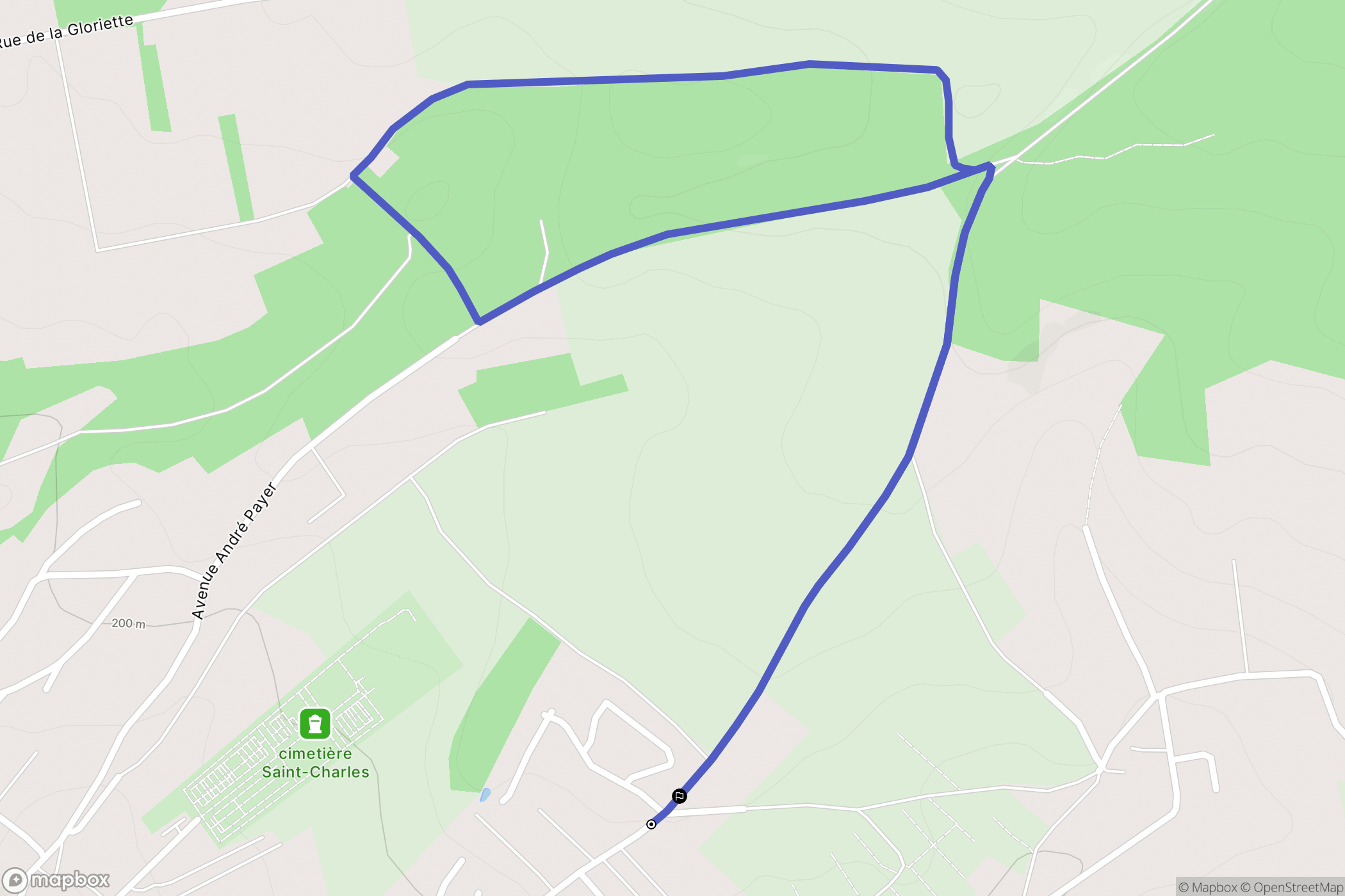 Sedan : carte du parcours de randonnée - France