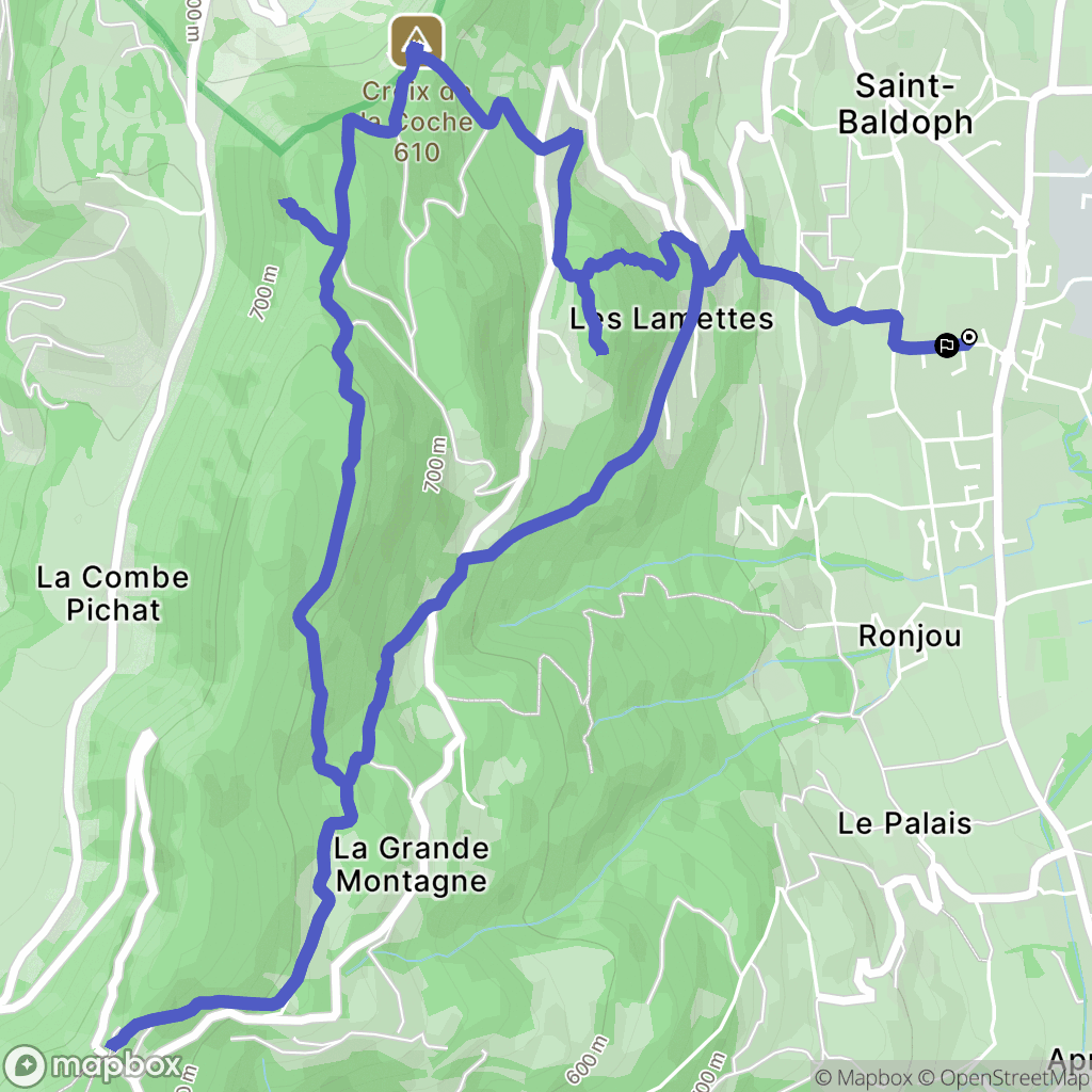 Saint-Baldoph : carte du parcours de randonnée - France
