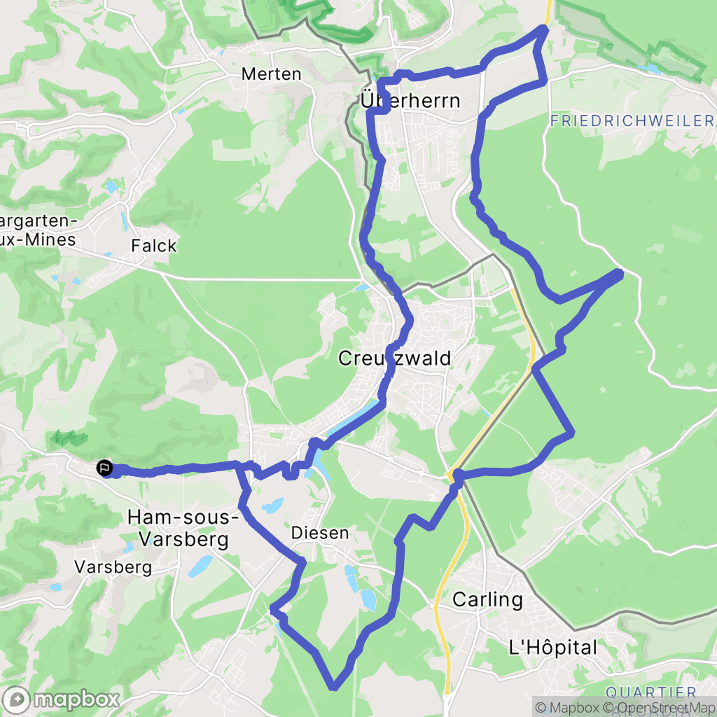 Guerting : carte du parcours de randonnée - France