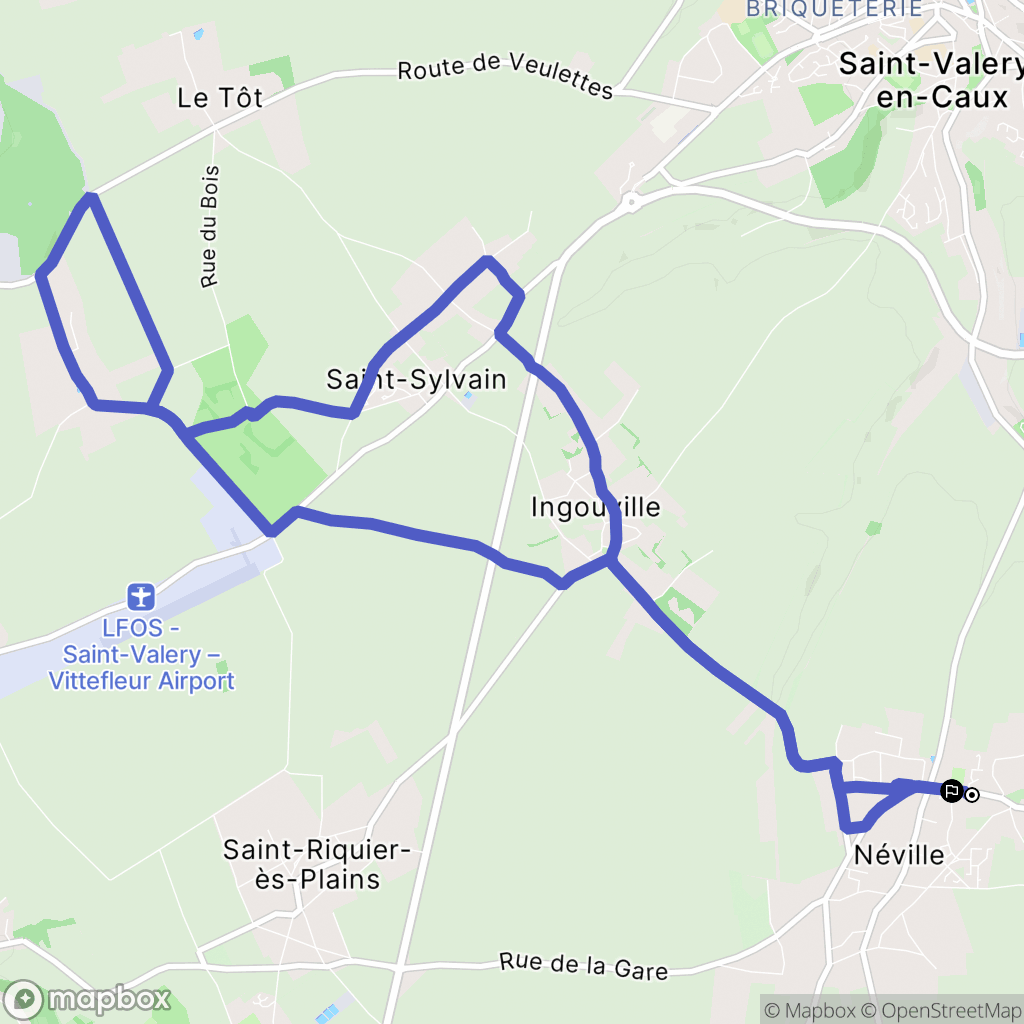 Néville : carte du parcours de randonnée - France
