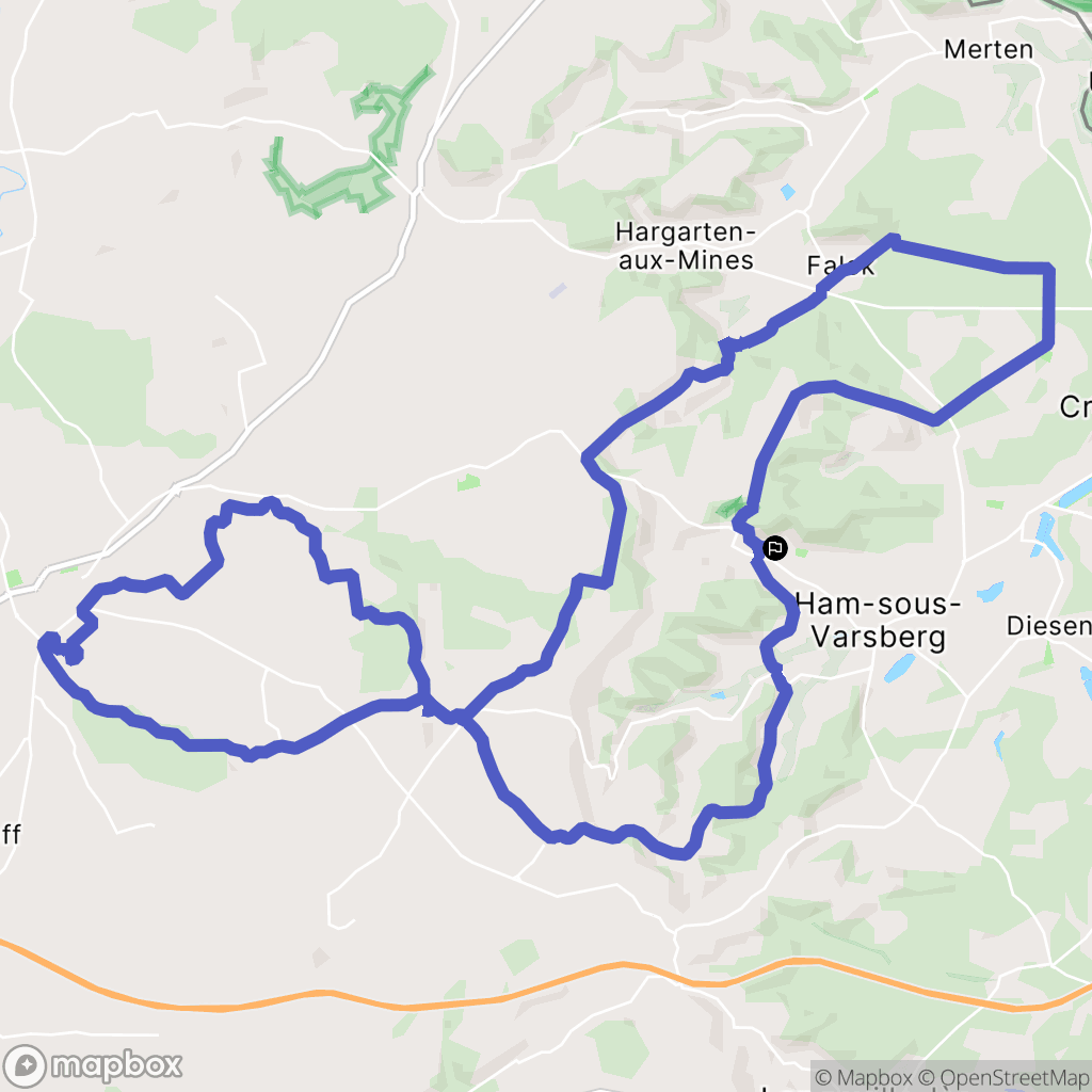 Guerting : carte du parcours de randonnée - France