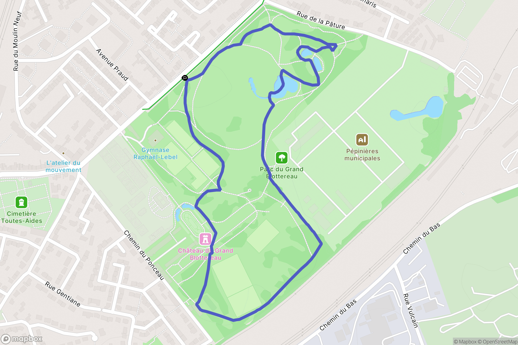 Nantes : carte du parcours de randonnée - France