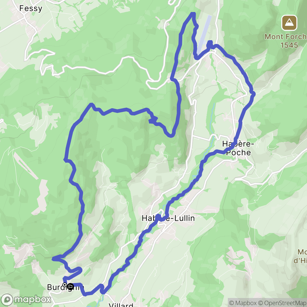 Burdignin : carte du parcours de randonnée - France