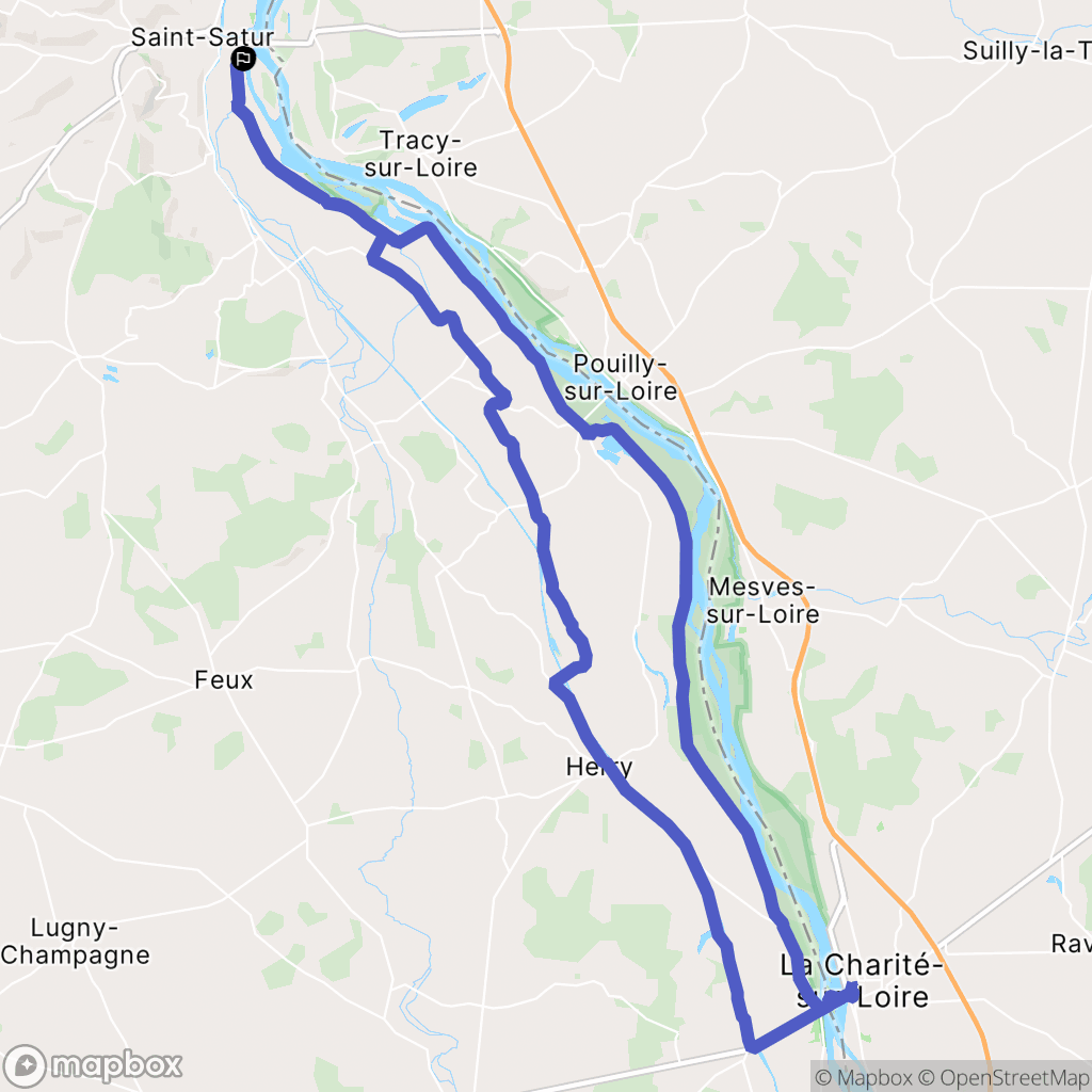 Saint-Satur : carte du parcours de randonnée - France