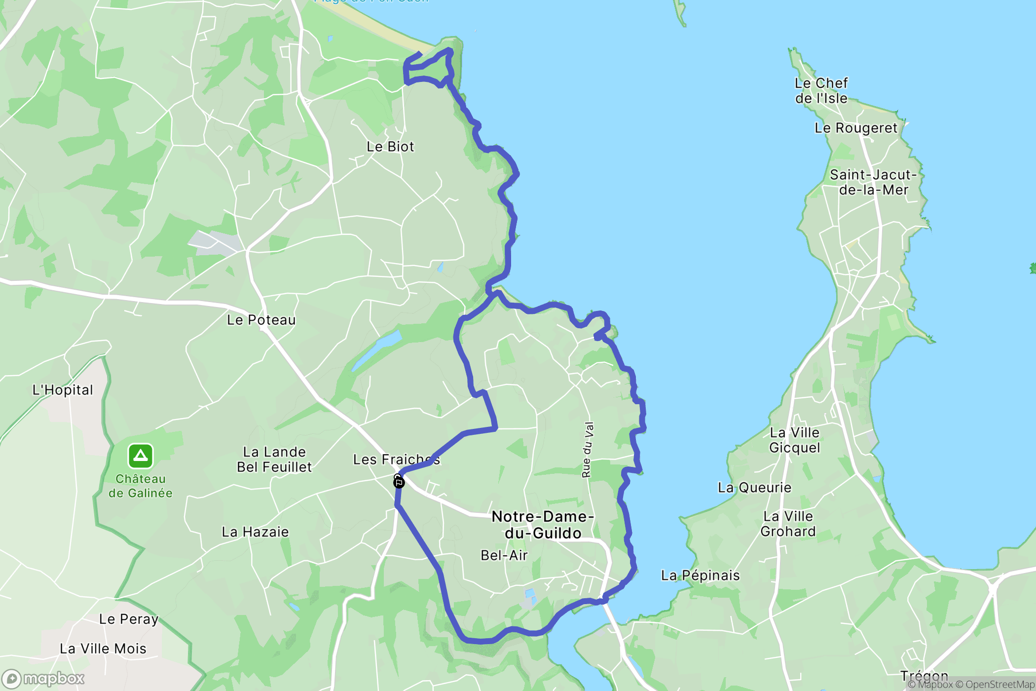 Saint-Cast-le-Guildo : carte du parcours de randonnée - France