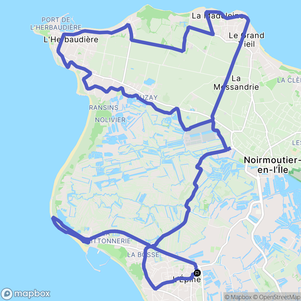 L'Épine : carte du parcours de randonnée - France