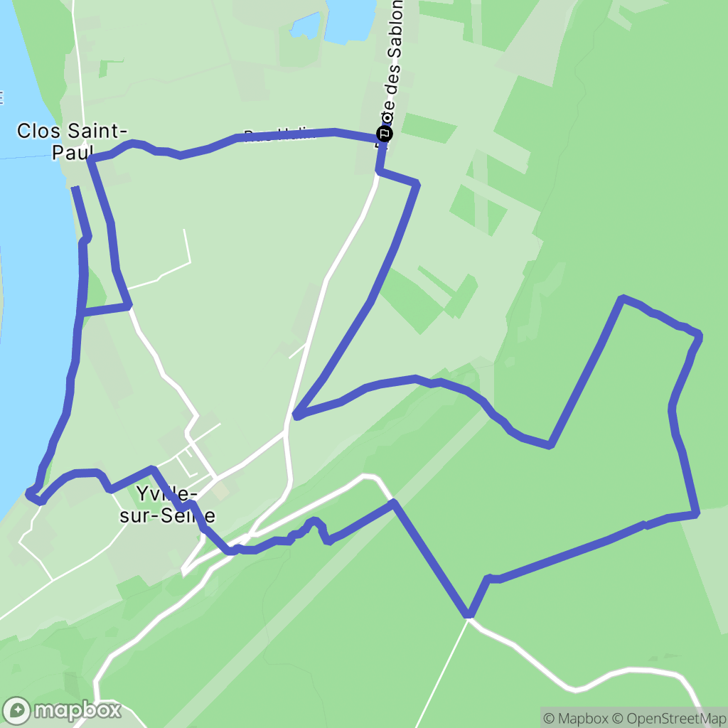 Yville-sur-Seine : carte du parcours de randonnée - France