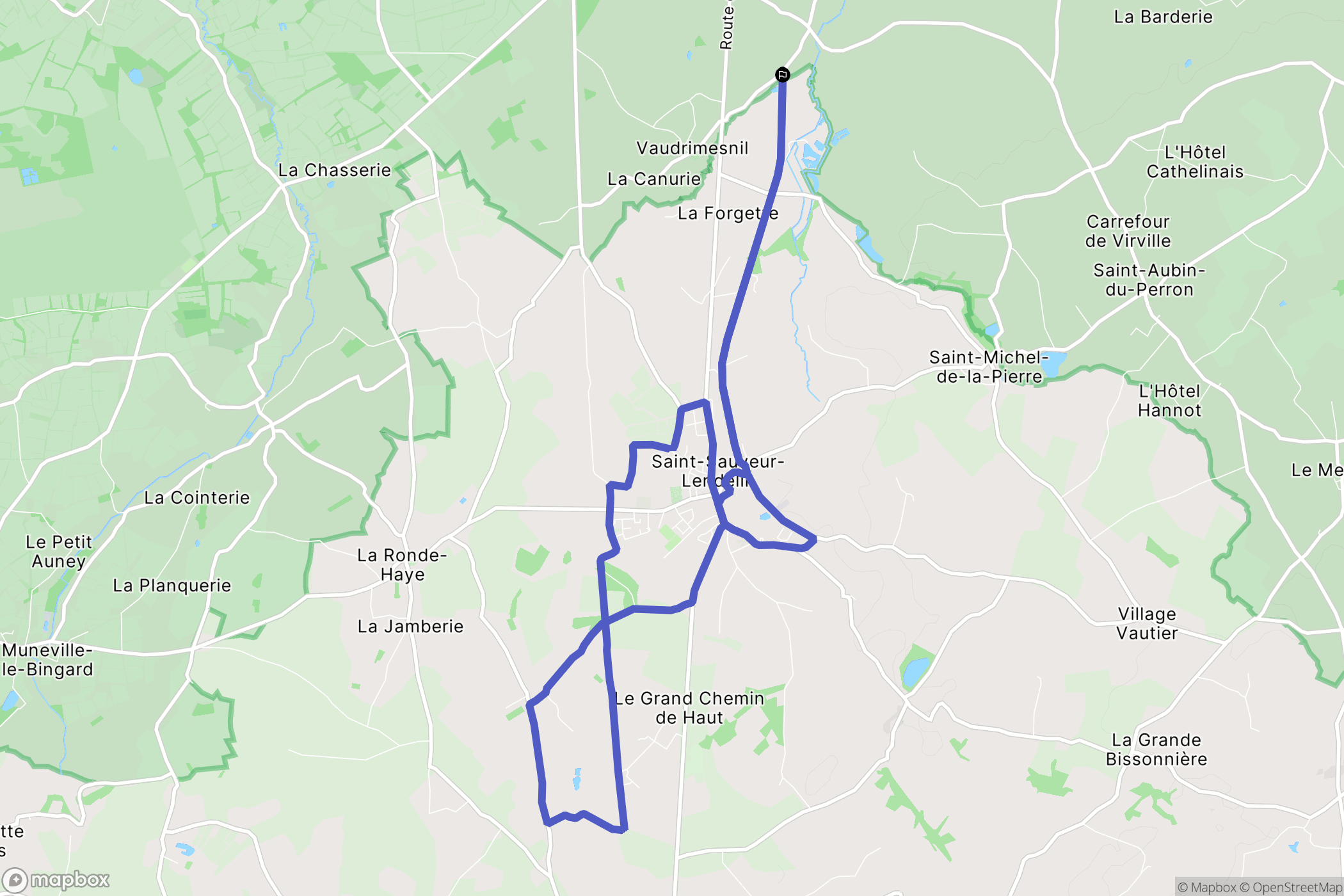 Saint-Sauveur-Villages : carte du parcours de randonnée - France