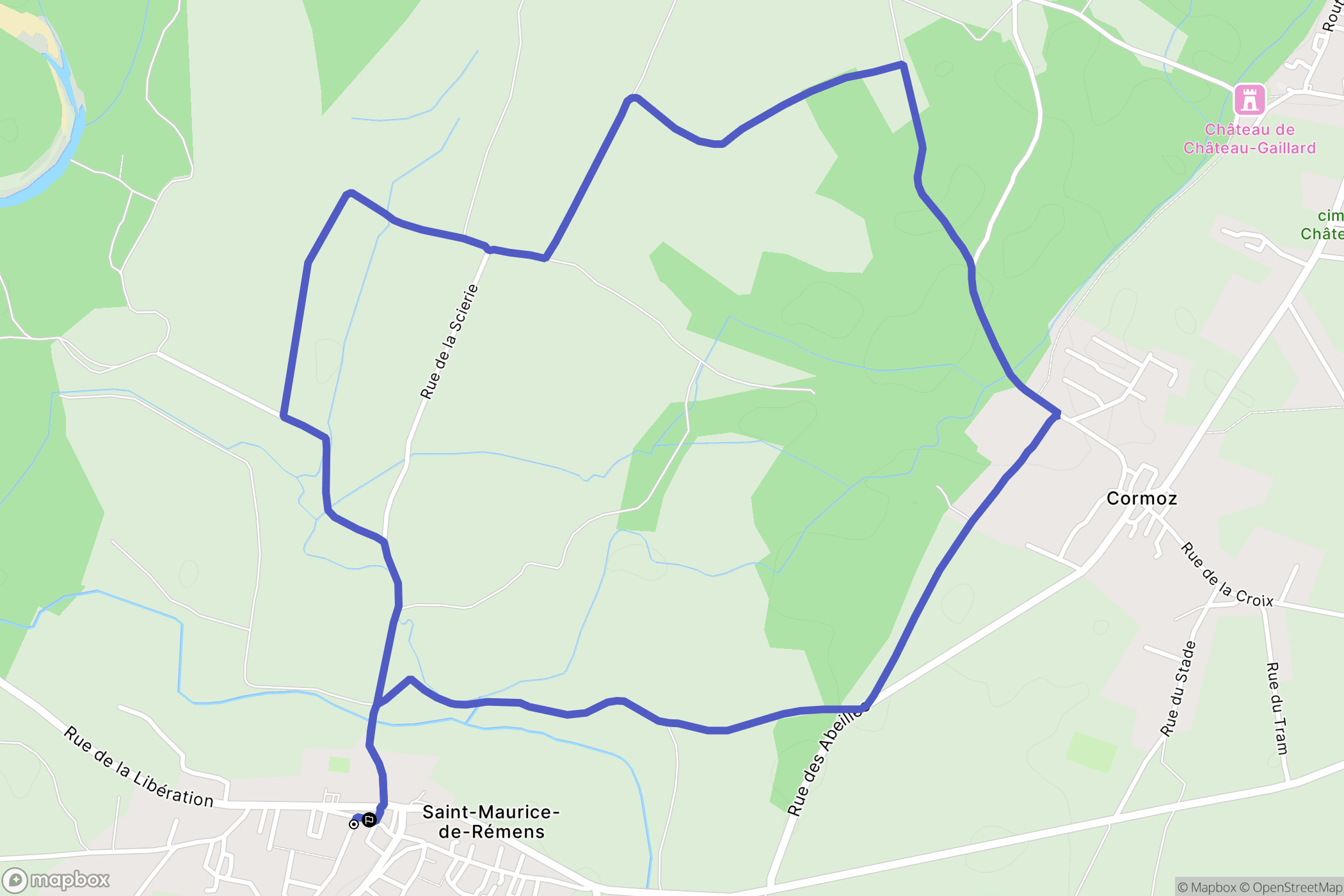 Saint-Maurice-de-Rémens : carte du parcours de randonnée - France