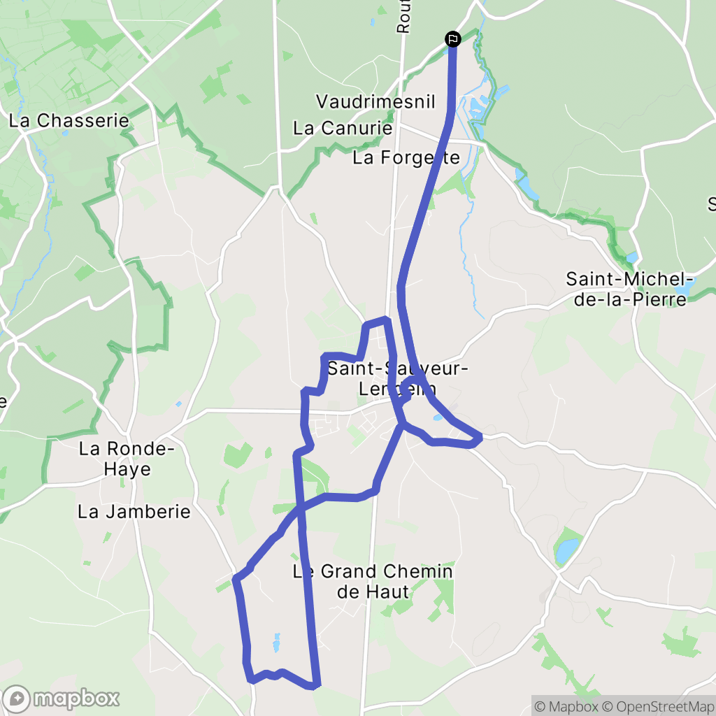 Saint-Sauveur-Villages : carte du parcours de randonnée - France
