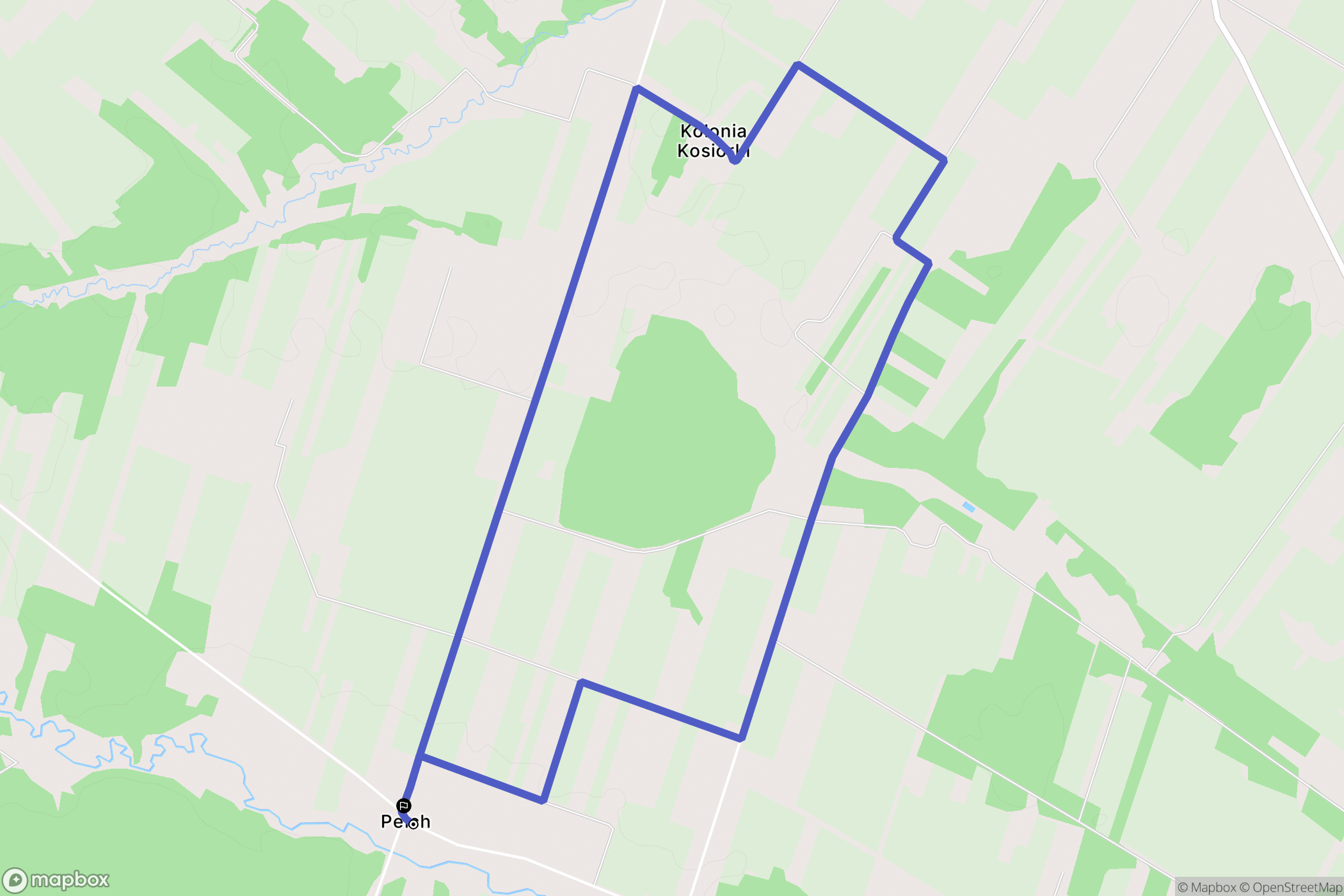Pełch: mapa trasy - Poland