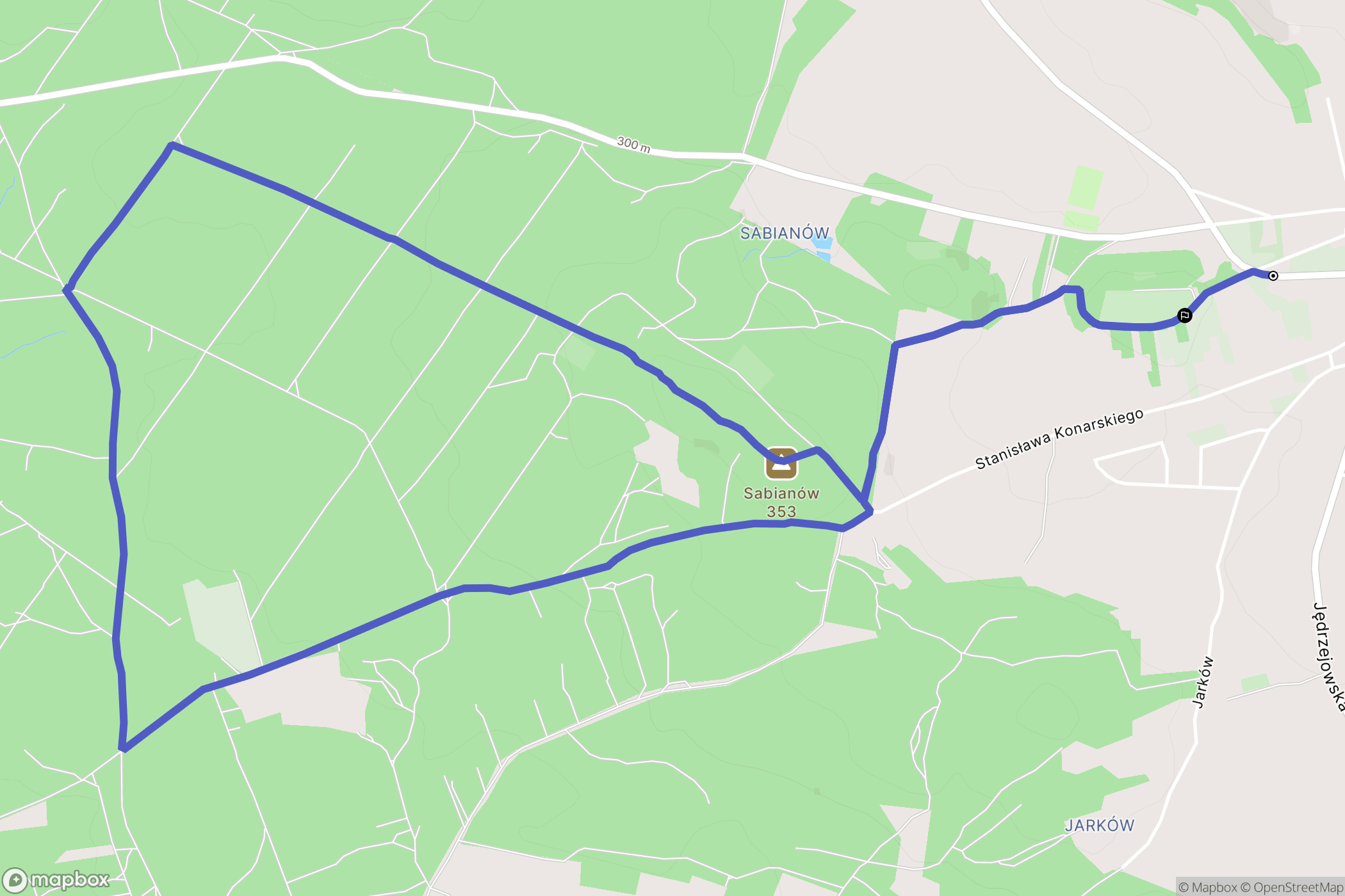 Małogoszcz: mapa trasy - Poland