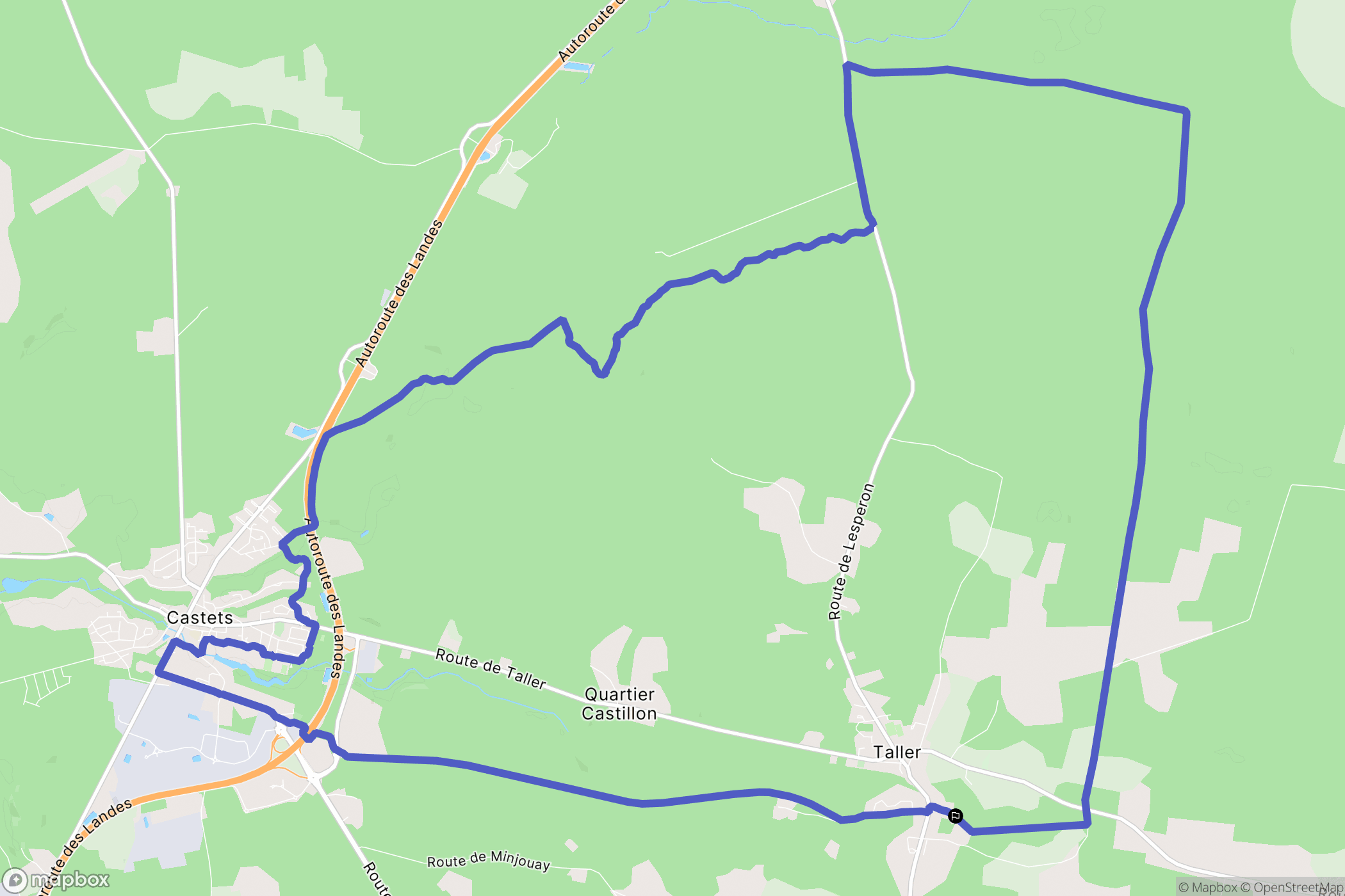 Taller : carte du parcours de randonnée - France