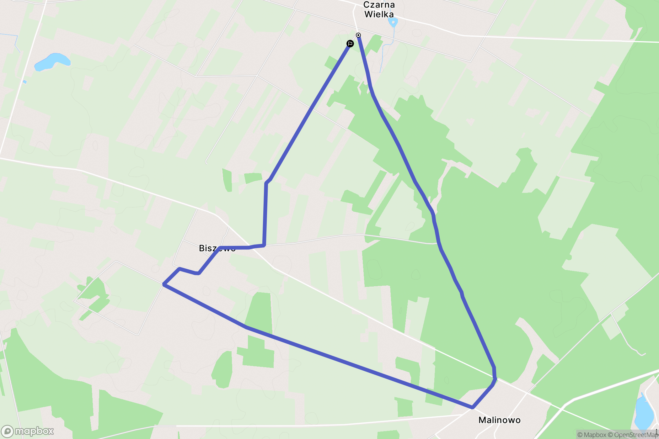 Czarna Wielka: mapa trasy - Poland