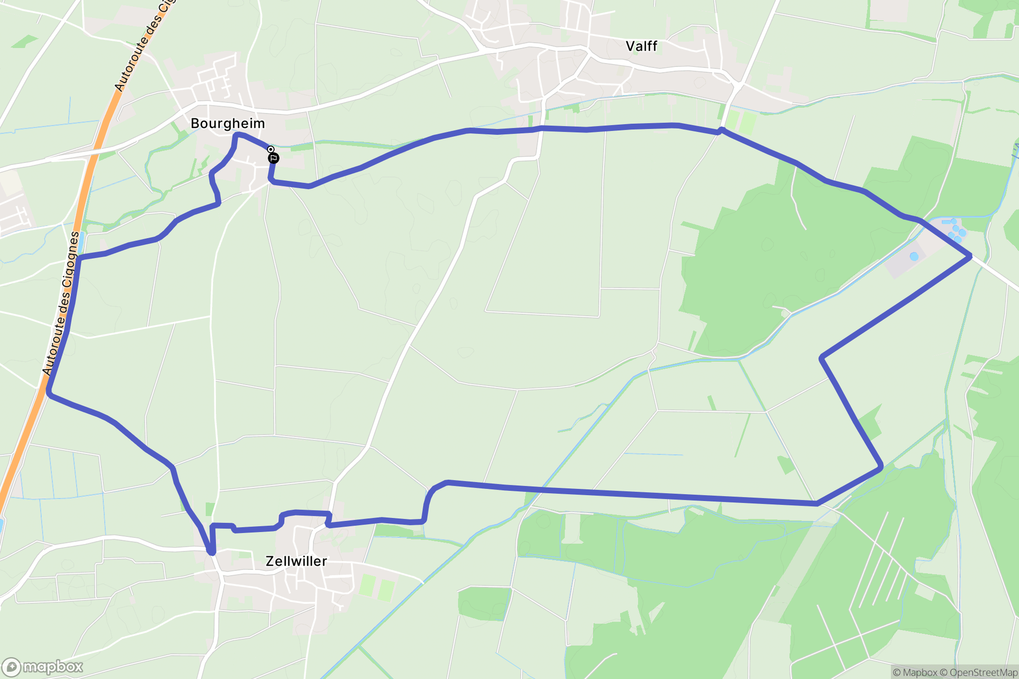 Bourgheim : carte du parcours de randonnée - France