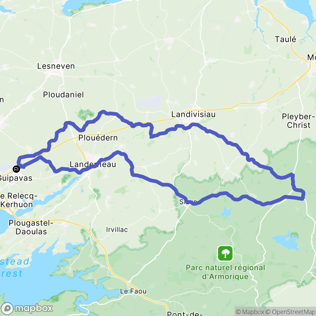 Guipavas : carte du parcours de randonnée - France
