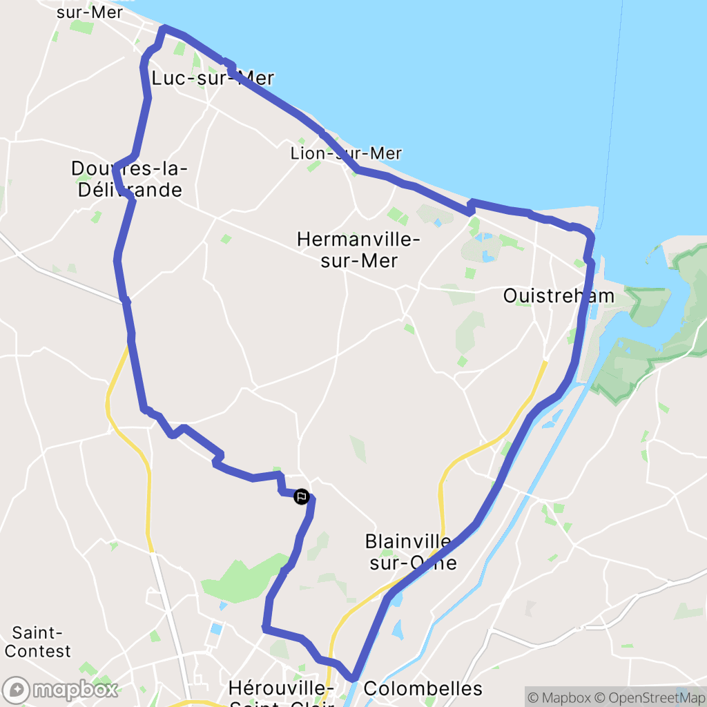 Biéville-Beuville : carte du parcours de randonnée - France