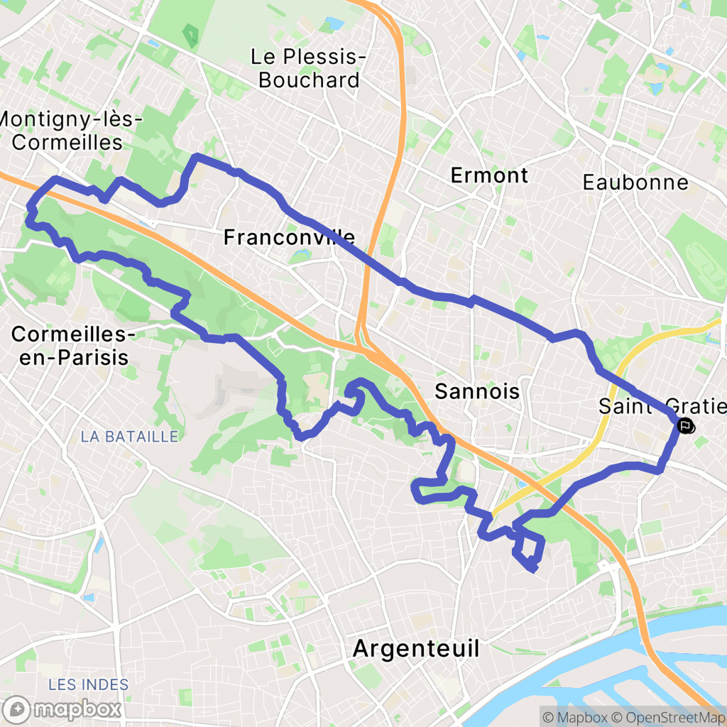 Saint-Gratien : carte du parcours de randonnée - France