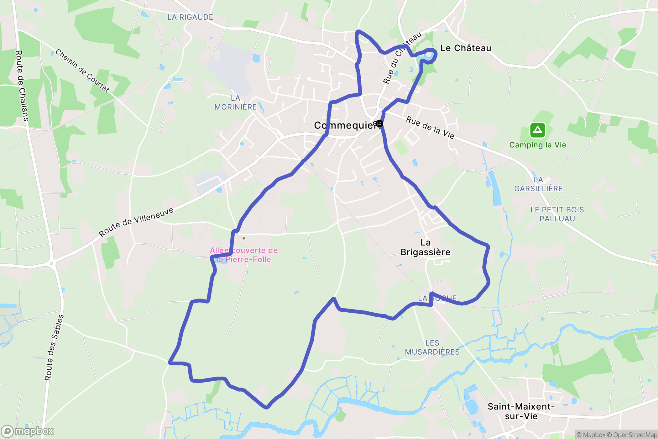 Commequiers : carte du parcours de randonnée - France