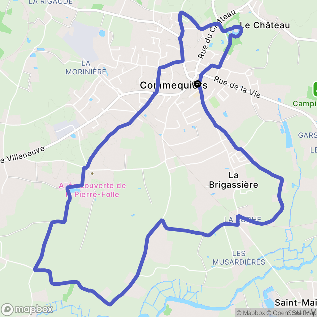 Commequiers : carte du parcours de randonnée - France