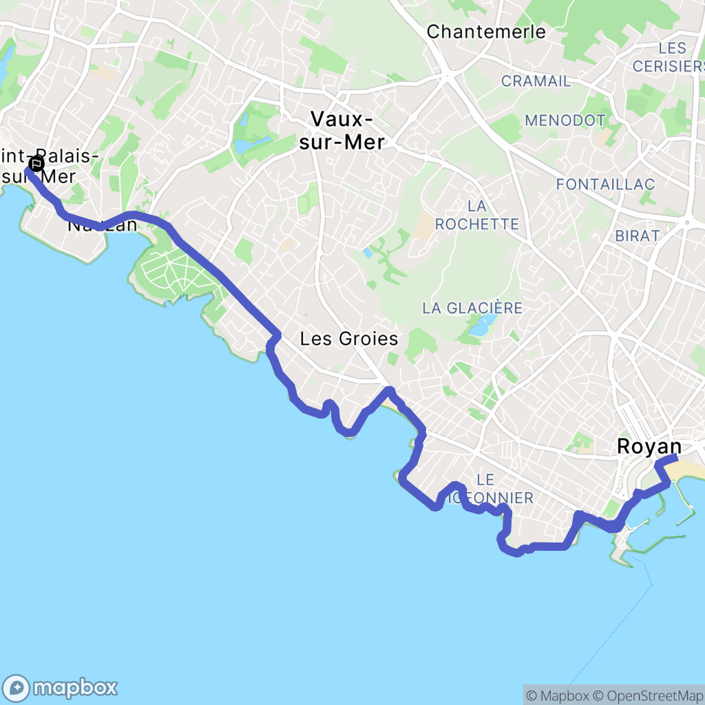 Saint-Palais-sur-Mer : carte du parcours de randonnée - France